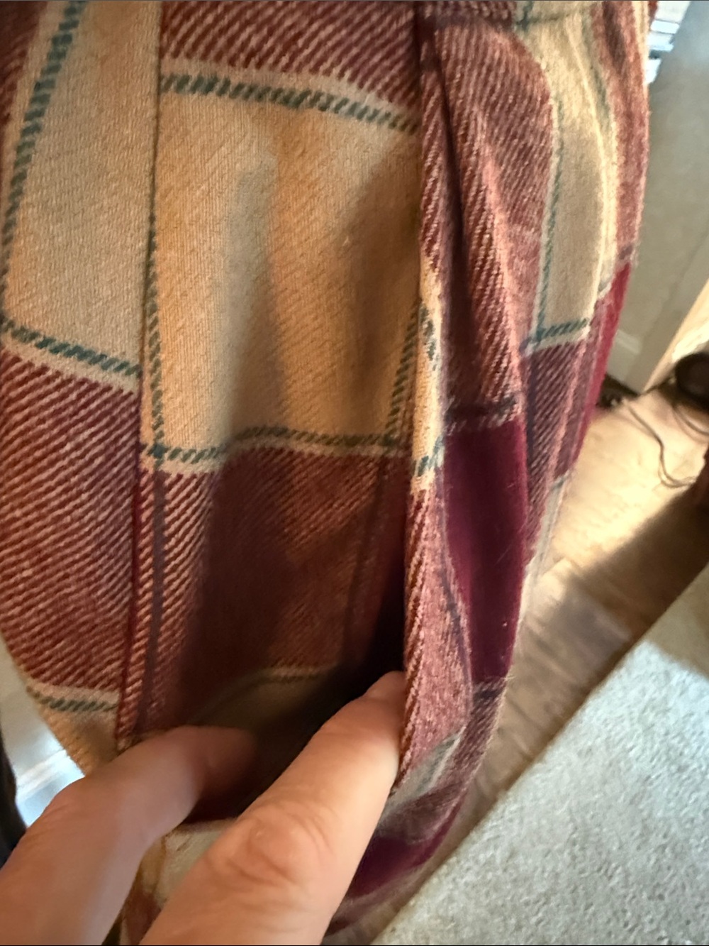 Vintage Pendleton 100% Virgin Wool Buffalo Check Midi Skirt 26” Waist A-line USA - Picture 5 of 14